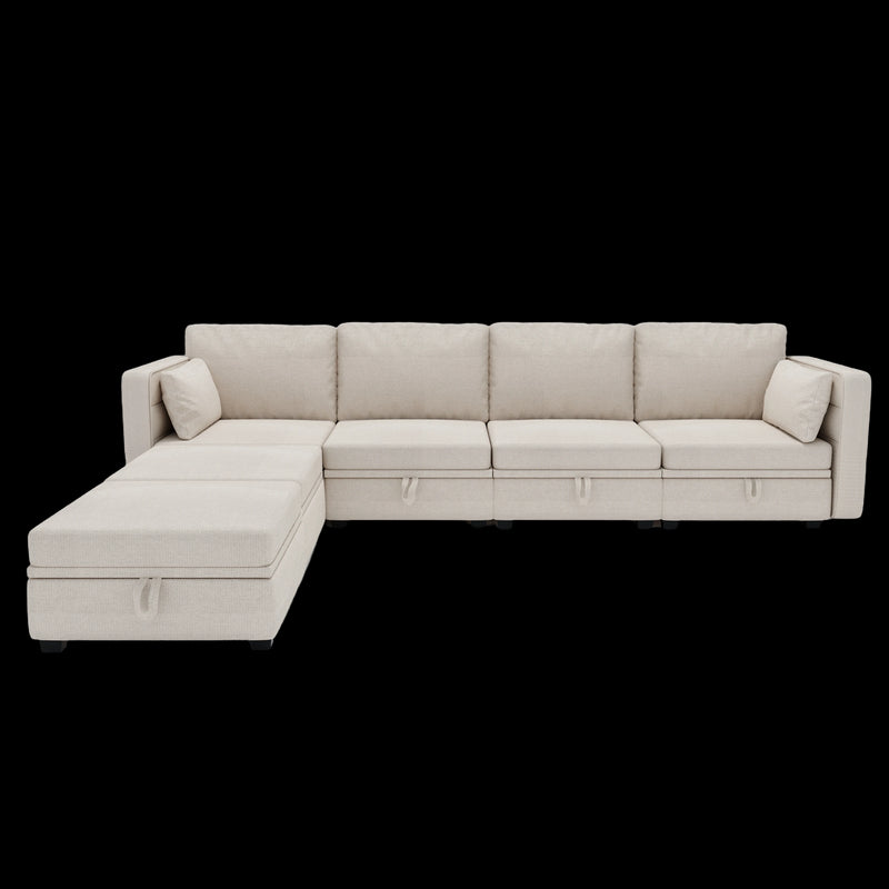 UNITED WE WIN Modular Sectional Sofa U Shaped Modular Couch with Reversible Chaise Modular Sofa Sectional Couch with Storage Seats