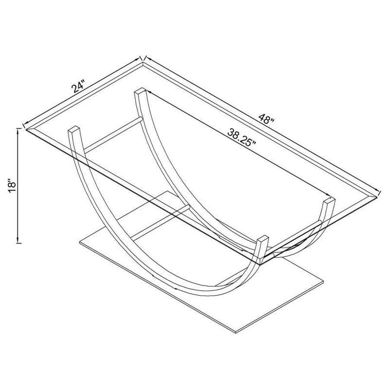 Danville - U-Shaped Coffee Table - Chrome