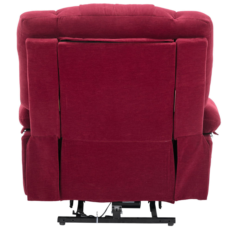 Power Lift Recliner Chair Electric Recliner For Elderly Recliner Chair With Massage And Heating Functions, Remote, Phone Holder Side Pockets And Cup Holders For Living Room