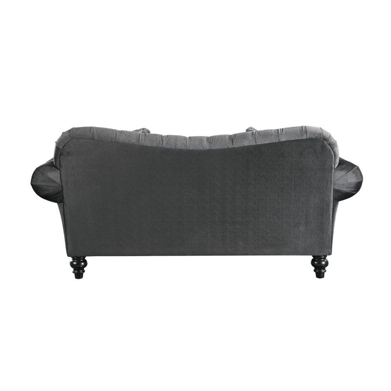 Gaura - Loveseat - Dark Gray Velvet