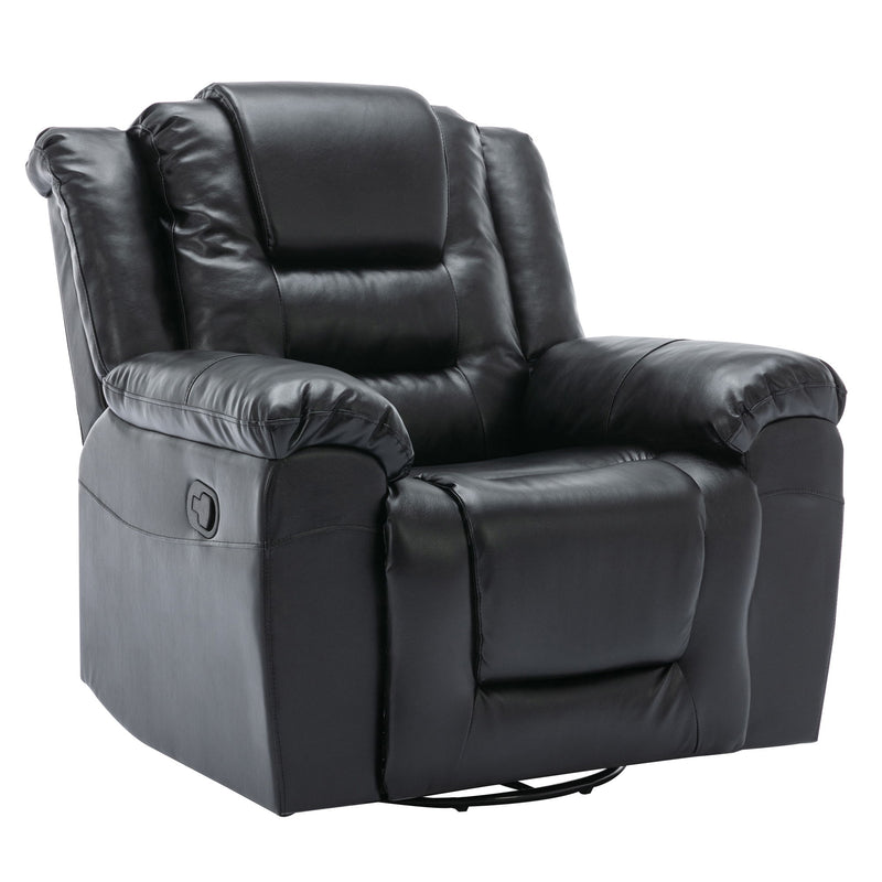 360° Swivel And Rocking Home Theater Recliner Manual Recliner Chair With Wide Armrest For Living Room