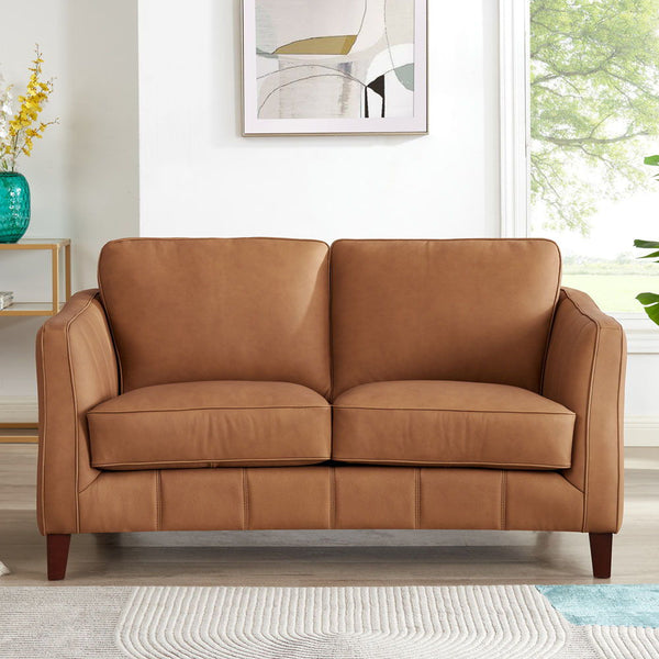 Aria - Top Grain Leather Loveseat - Brown