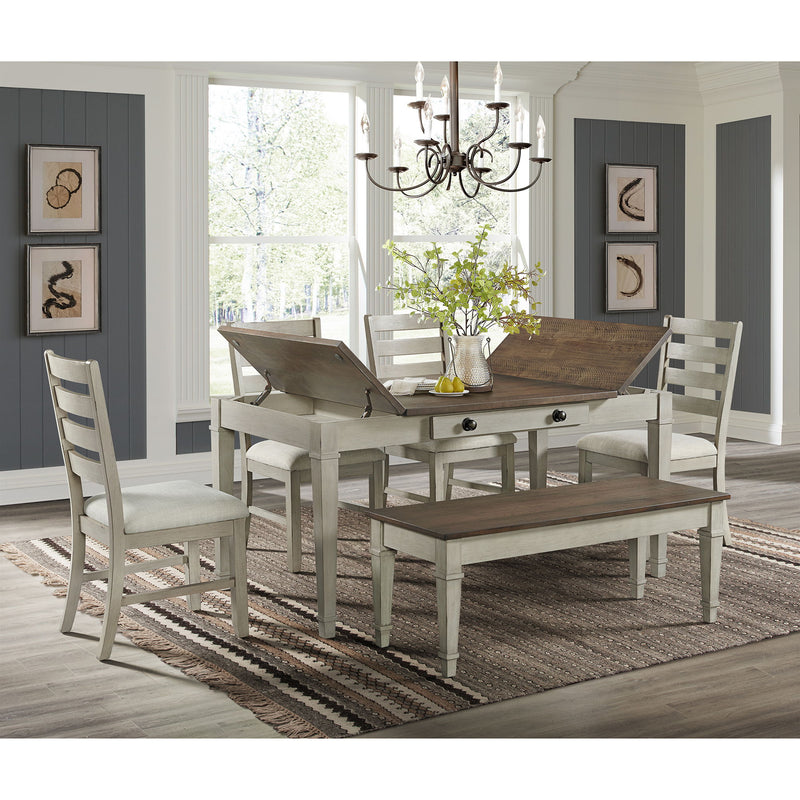 Farmington - Rectangular Dining Table - Medium Brown And Washed Stone