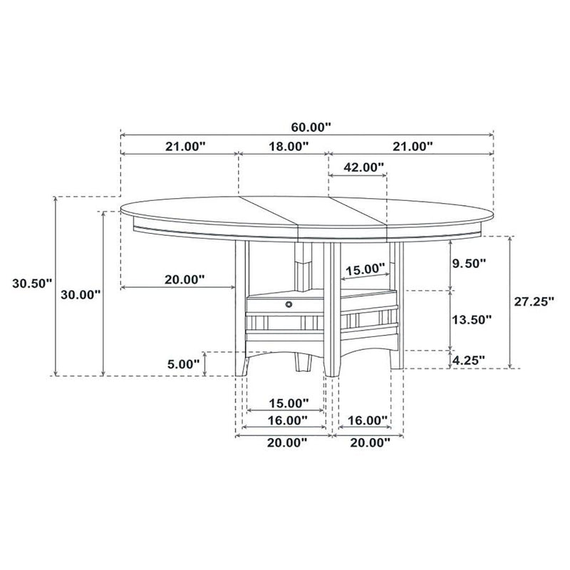 Lavon - 5-Piece Oval Extension Leaf Dining Set