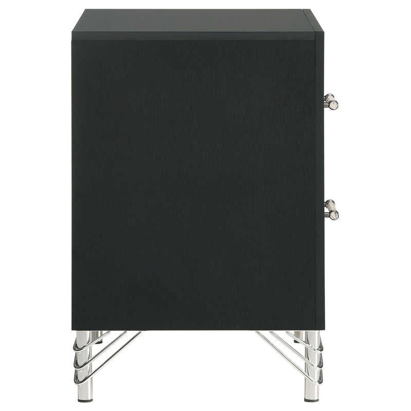 Lucia - 2-Drawer Nightstand Bedside Table - Black