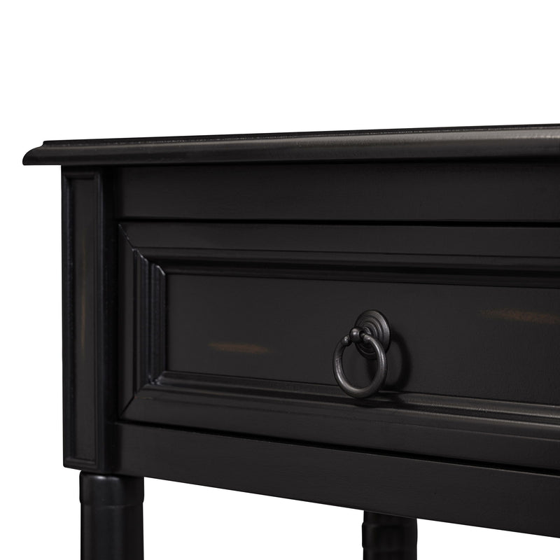 Console Table Sofa Table With Drawers For Entryway With Projecting Drawers And Long Shelf