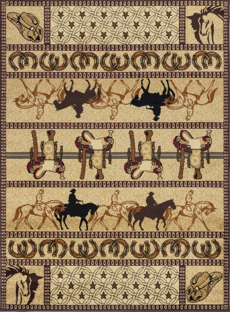 Tribes - 2' X 3' Southwest Area Rug - Beige / Polyester