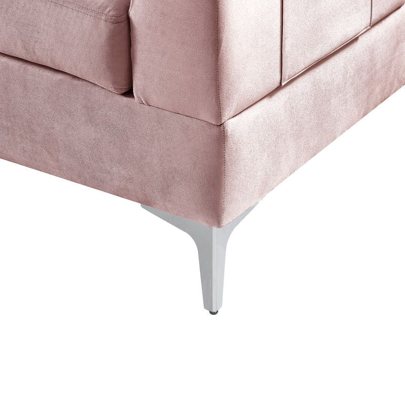 Chloe - Velvet Sectional Sofa Chaise With USB Charging Port