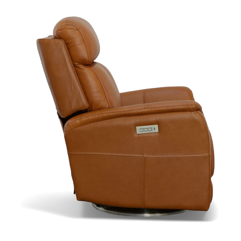 View - Swivel Power Recliner with Power Headrest & Lumbar