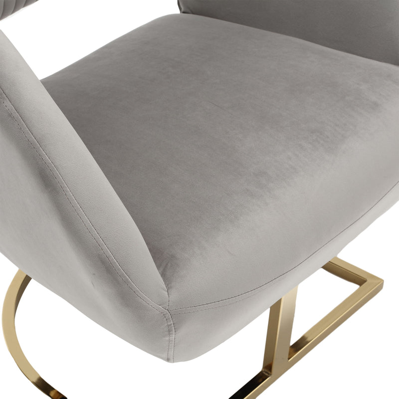 Coolmore - Upholstered Tufted Living Room Chair Textured Linen, Accent Chair With Metal Stand