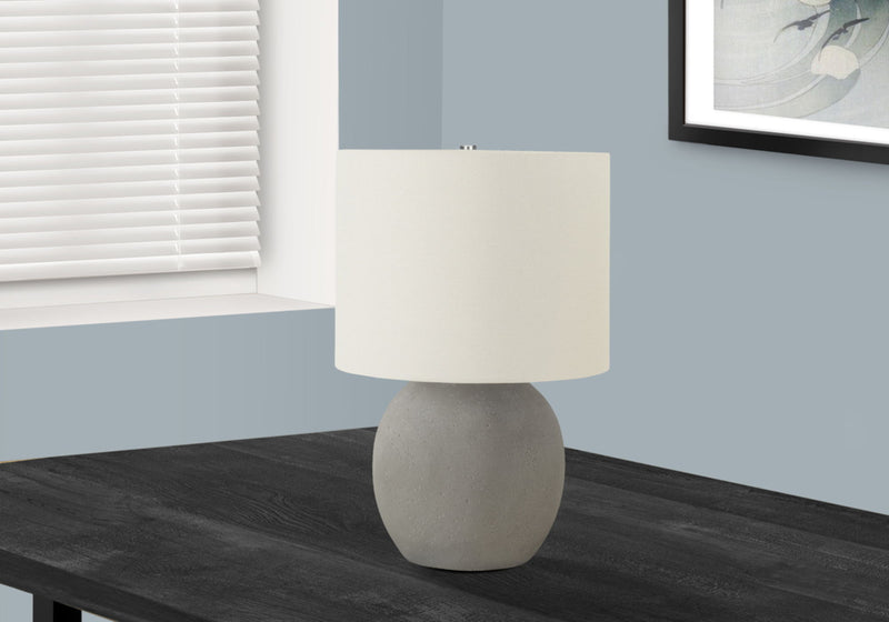 Lighting, Table Lamp, Concrete, Contemporary - Gray / Cream