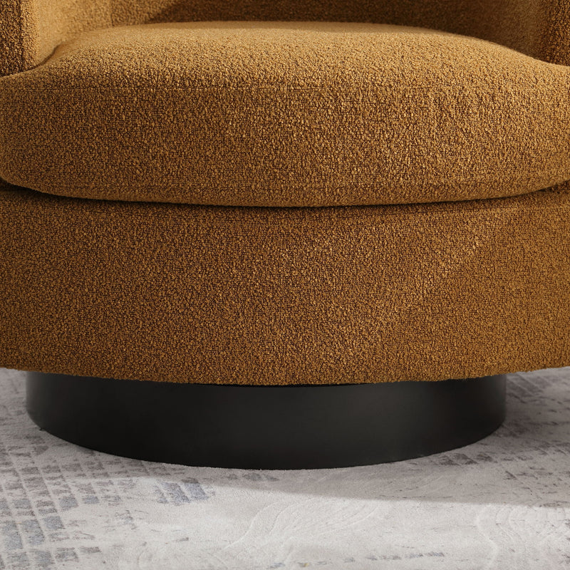 Boucle Upholstered Swivel Cuddle Accent Round Barrel Chair Modern Single Sofa, 360 Degree Circle Club Armchair For Nursery Bedroom Living Room Coffe Bar Lounge Hotel