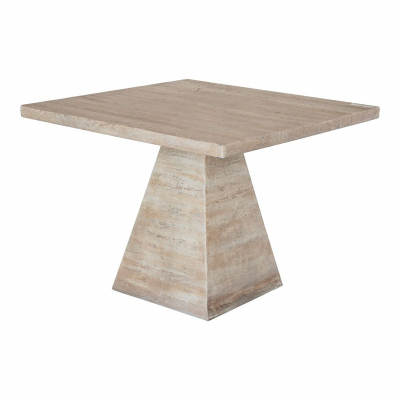 Square Dining Table With Pedestal Base - Cream