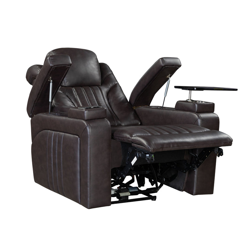 Power Recliner Home Theater Recliner With Power Adjustable Headrest, Wireless Charging Device, USB Port, Storage Arms, Cup Holder And Swivel Tray Table For Living Room