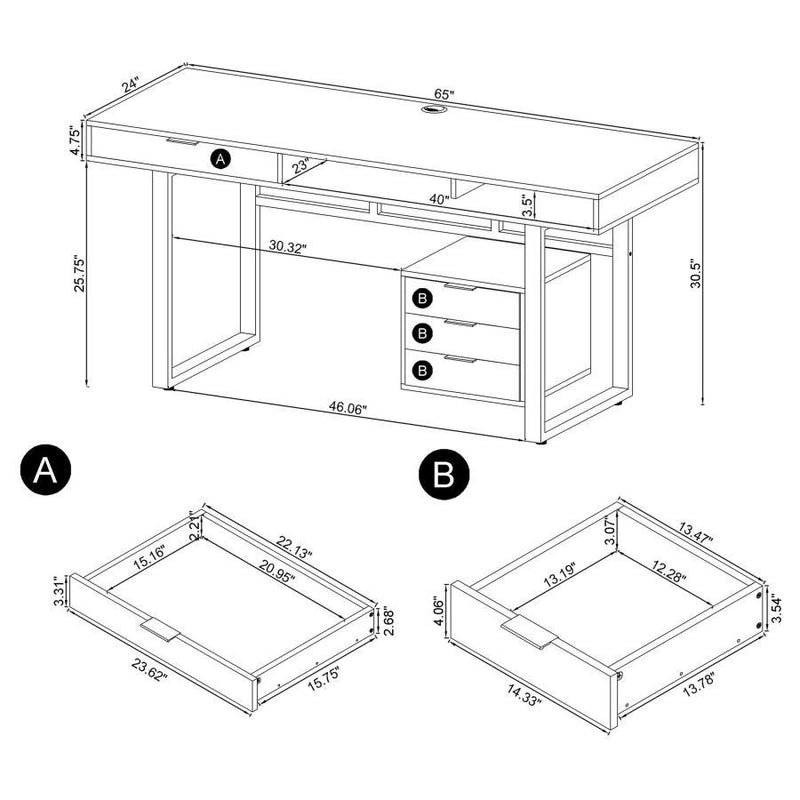 Whitman - 4-Drawer Computer Desk