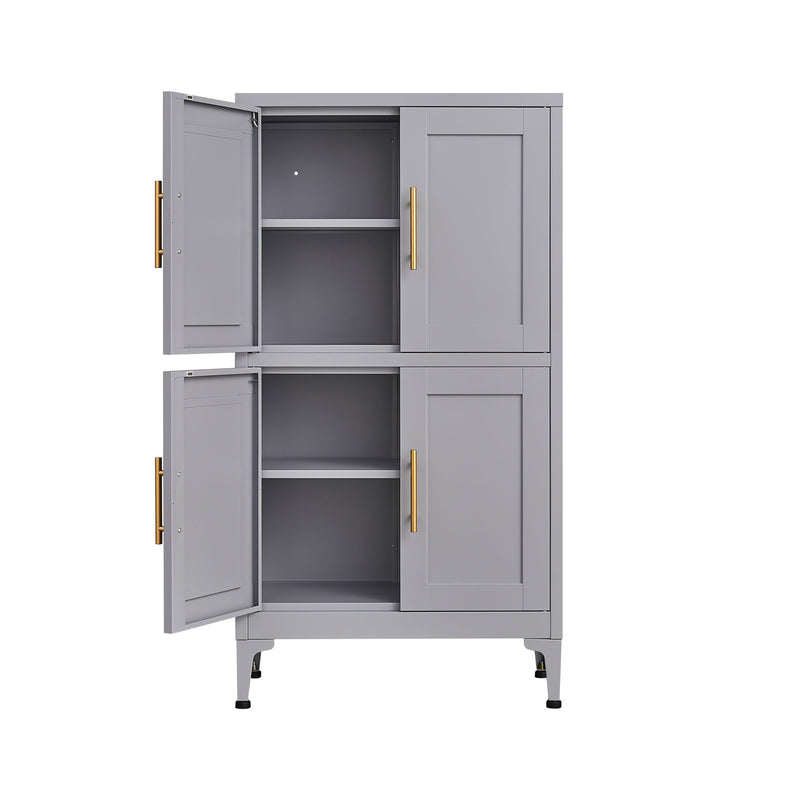 Metal Kitchen Storage Cabinet, Kitchen Pantry Storage Cabinet With Doors And Shelves, Storage Cabinet With Adjustable Leveling Foot For Kitchen, Living Room And Dining Room