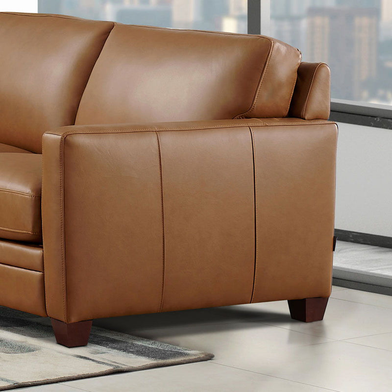 Naples - Leather Loveseat - Cognac