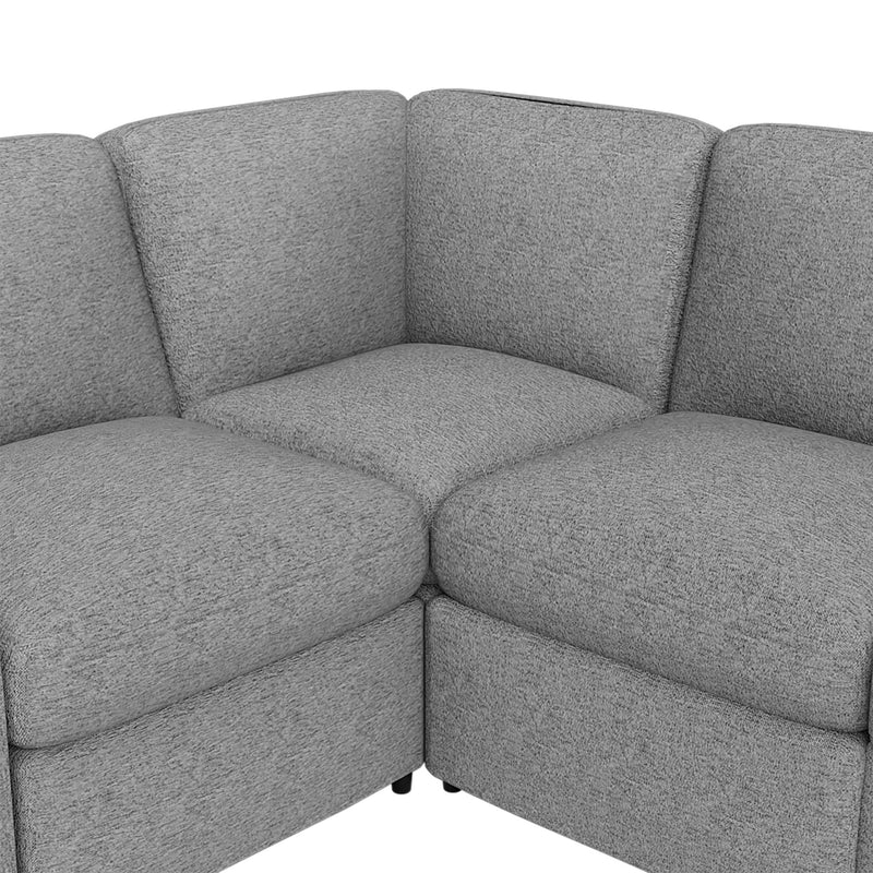 Power Recliner Corner Sofa Home Theater Reclining Sofa Sectional Couches With Storage Box, Cup Holders, USB Ports And Power Socket For Living Room