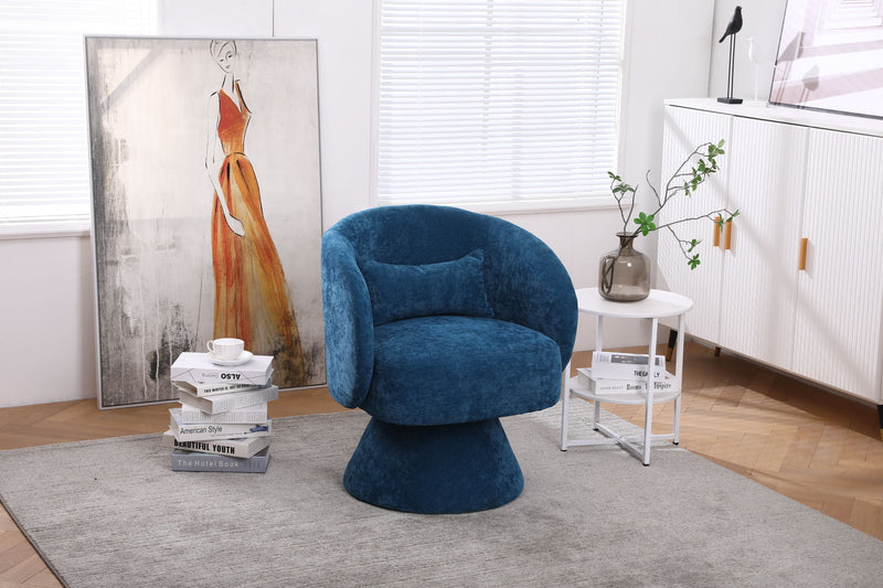 Swivel Accent Chair, Armchair Round Barrel Chair In Fabric For Living Room Bedroom