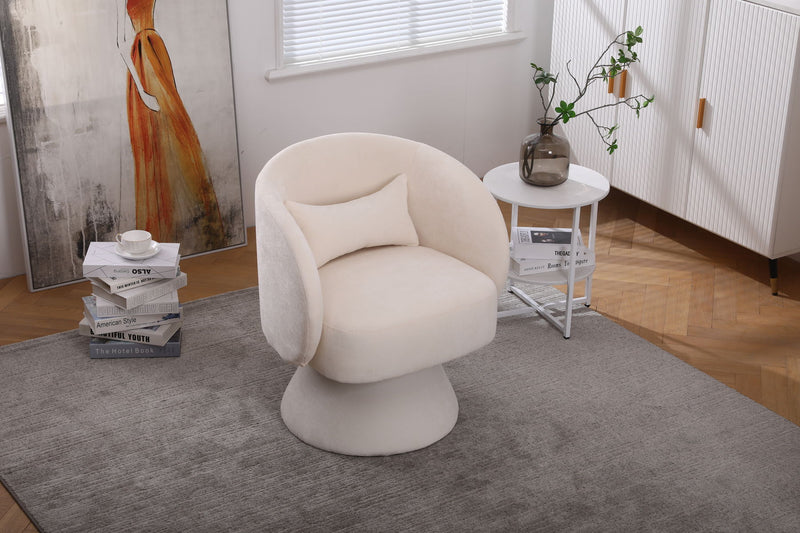 Swivel Accent Chair, Armchair Round Barrel Chair In Fabric For Living Room Bedroom