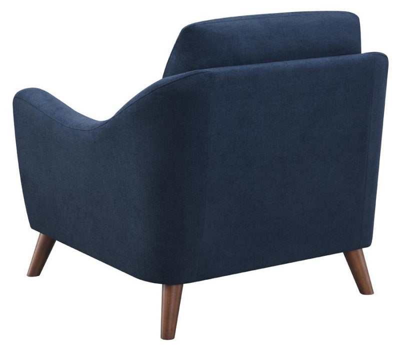 Gano - Sloped Arm Upholstered Chair - Navy Blue