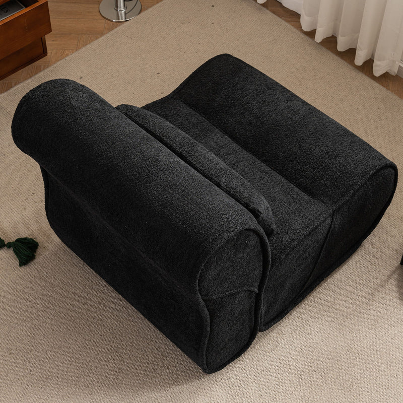 Soft Pellet Velvet Recliner, Comfortable Lounge Chair With Waist Pack Padding, Modern Design, Ideal For Living Room