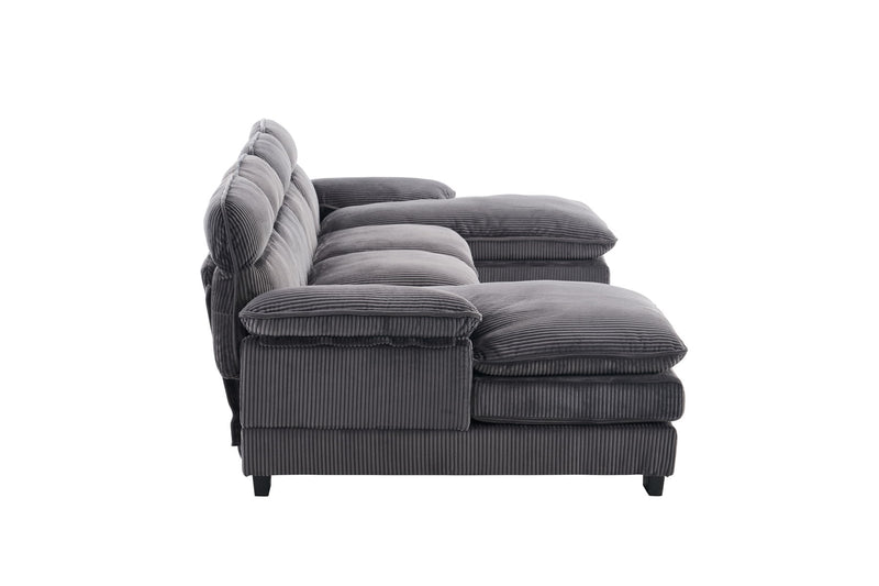 U-Shaped Profile Sofa, Including Two Single Seats And Two Chaise, Modular Sofa, Corduroy Sofa