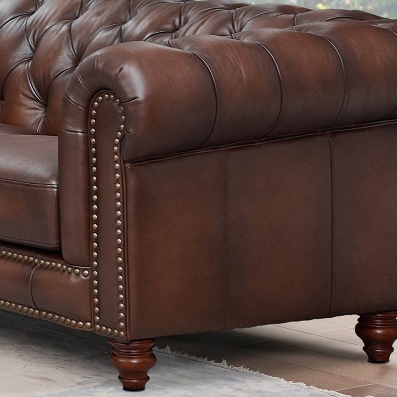 Alton Bay - Top Grain Leather Loveseat - Brown