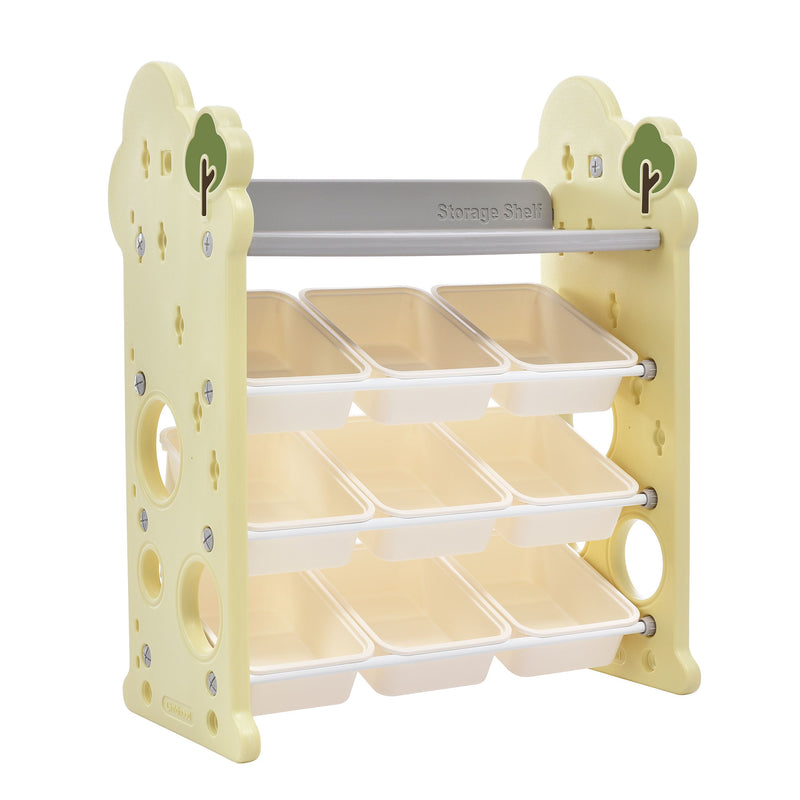 Kids Toy Storage Organizer With 14 Bins, Multi-Functional Nursery Organizer, Storage Cabinet Unit - Green