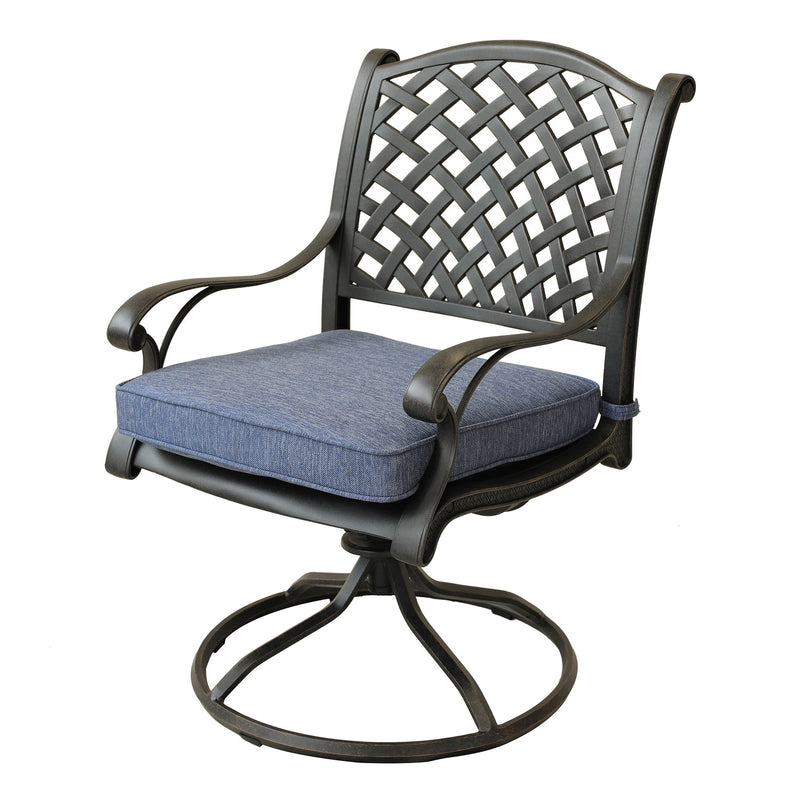 Patio Outdoor Dining Swivel Rocker Chairs With Cushion (Set of 2)