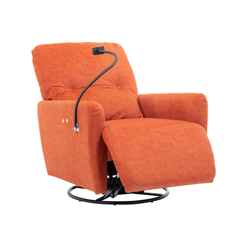 270° Swivel Electric Recliner Home Theater Seating Single Reclining Sofa Rocking Motion Recliner With A Phone Holder For Living Room