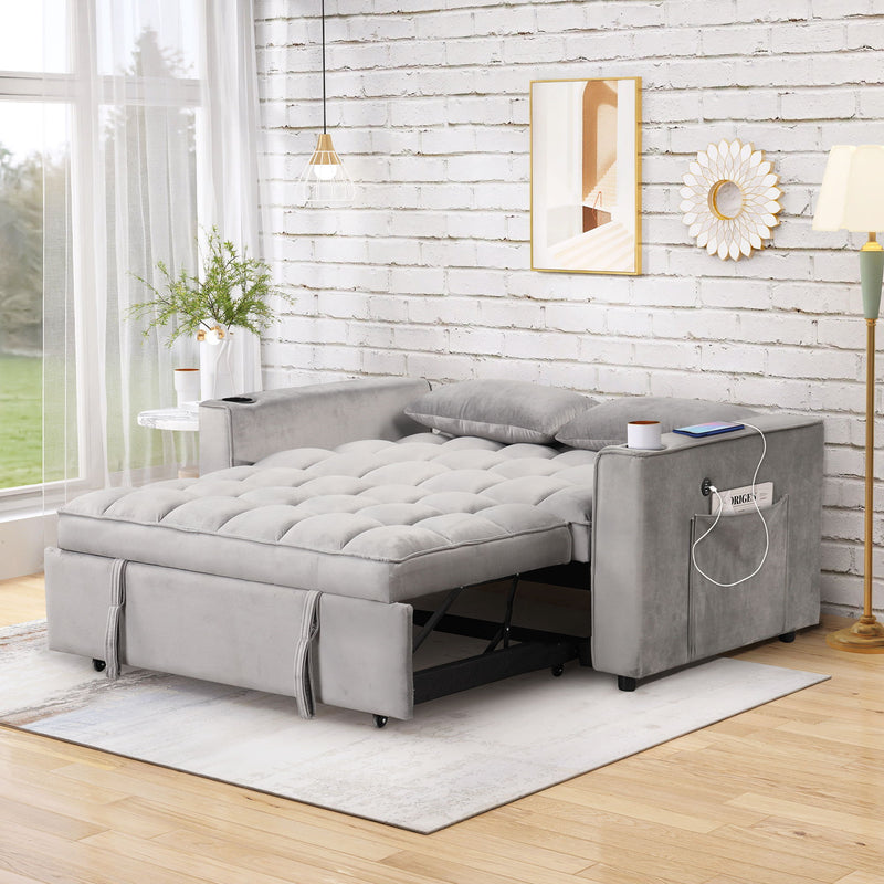 Multi Functional Sofa Bed With Cup Holder And USB Port For Living Room Or Apartments