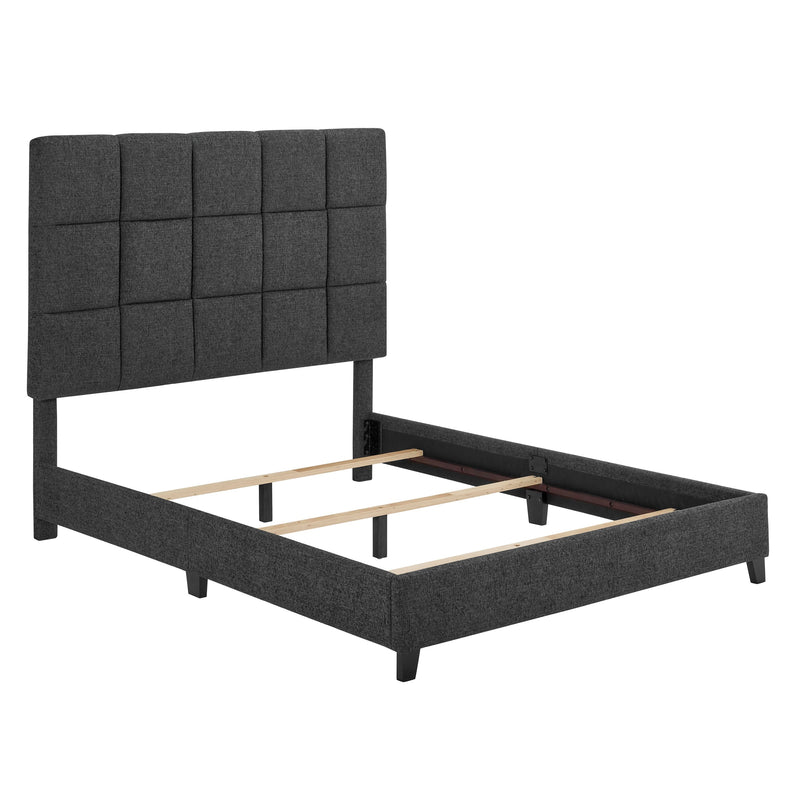 Bridgevine Home Queen Size Grey Squares Upholstered Platform Bed