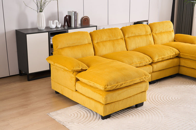 U-Shaped Profile Sofa, Including Two Single Seats And Two Chaise, Modular Sofa, Corduroy Sofa