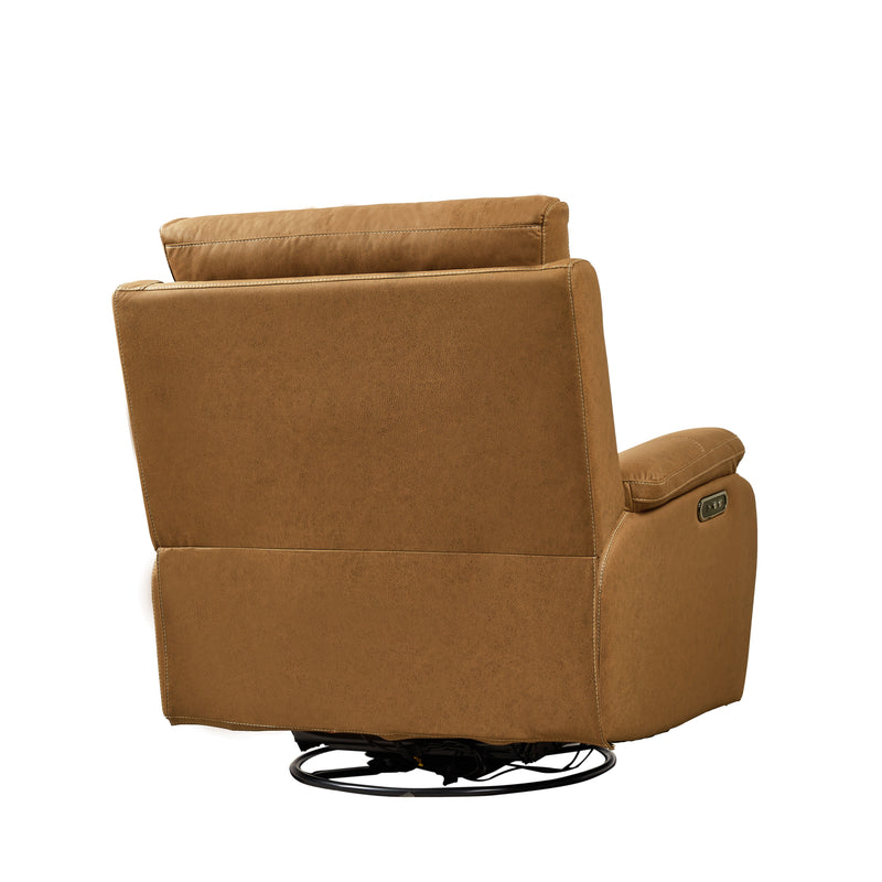 Dual Okin Motor Rocking And 240° Swivel Single Sofa Seat Recliner Chair Infinite Position, Head Rest With Power Function