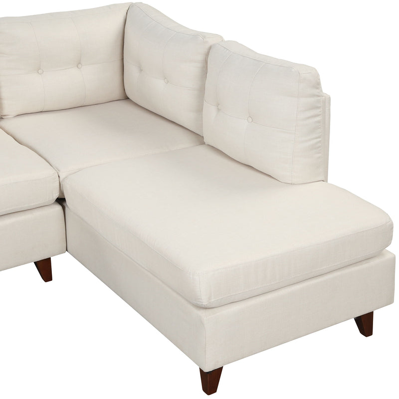 Modern Linen Fabric Sofa, L-Shape Couch With Chaise Lounge, Sectional Sofa With One Lumbar Pad