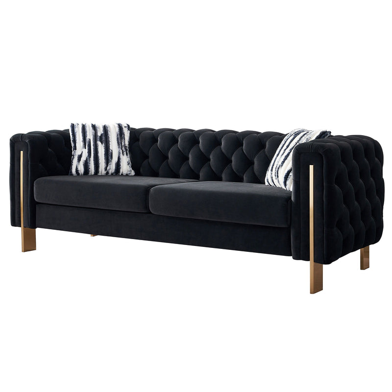 Chesterfield - Modern Tufted Velvet Living Room Sofa, 84.25''W Couch