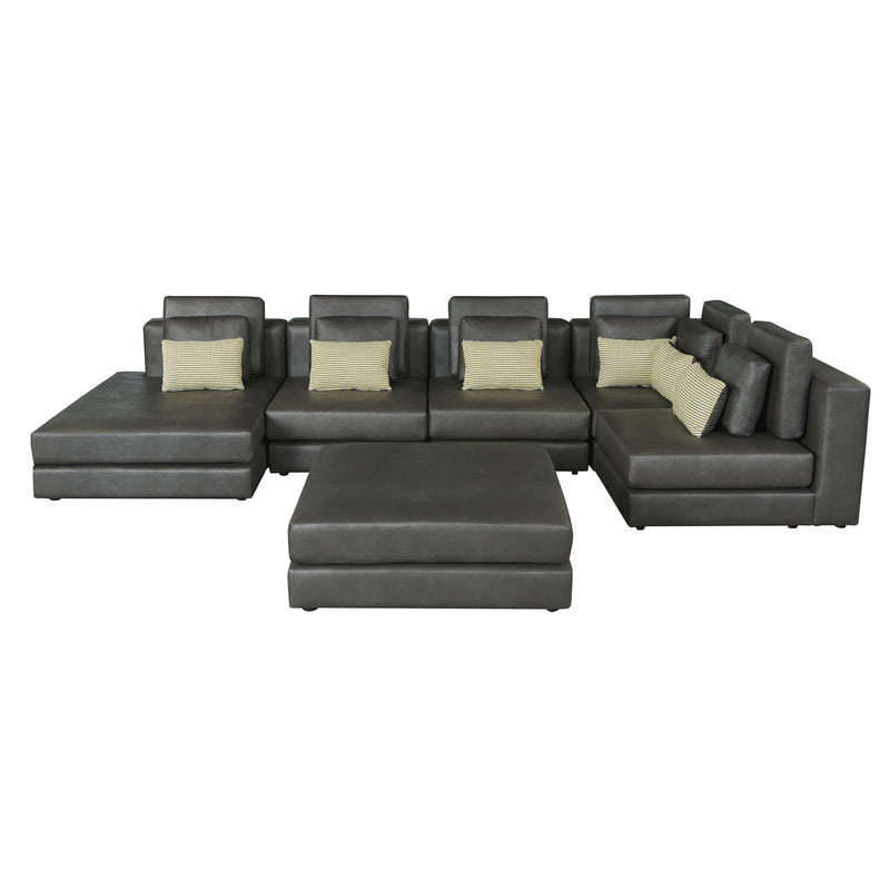 Modular Sectional Sofa Corner Sofa Chaise Lounge With Movable Ottoman For Living Room