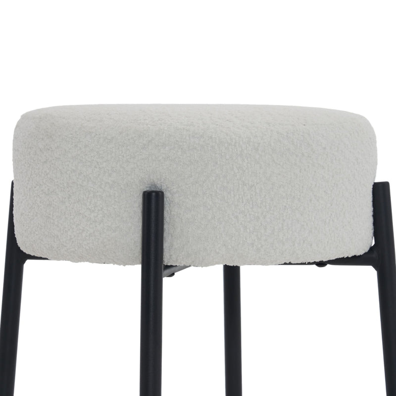 Round High Bar Stools (Set of 2), Contemporary Upholstered Dining Stools For Kitchens, Coffee Shops And Bar Stores