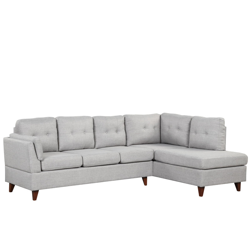 Modern Linen Fabric Sofa, L-Shape Couch With Chaise Lounge, Sectional Sofa With One Lumbar Pad