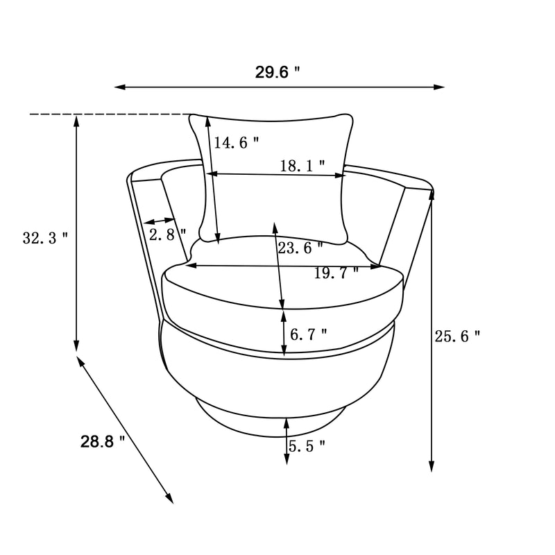 Barrel Chair, Swivel Accent Chairs Armchair For Living Room, Reading Chairs For Bedroom Comfy, Round Barrel Chairs With Gold Stainless Steel Base