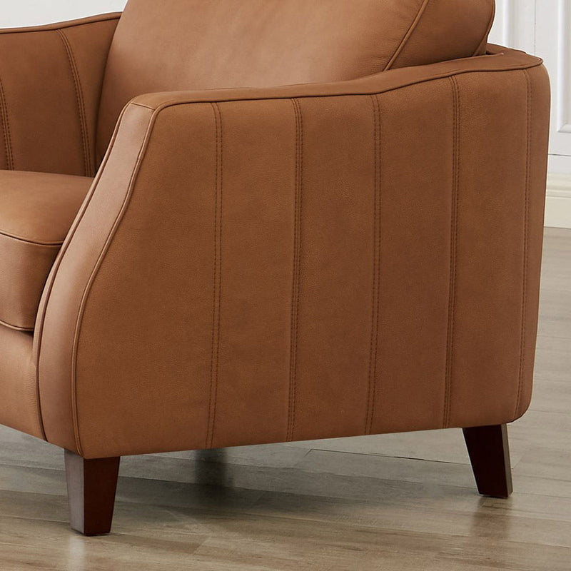 Aria - Top Grain Leather Chair - Brown