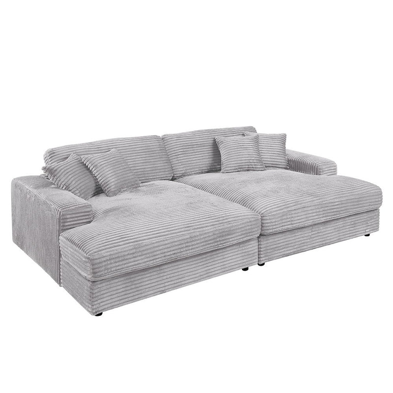 Hilde - Sectional Sofa With 4 Pillows - Gray