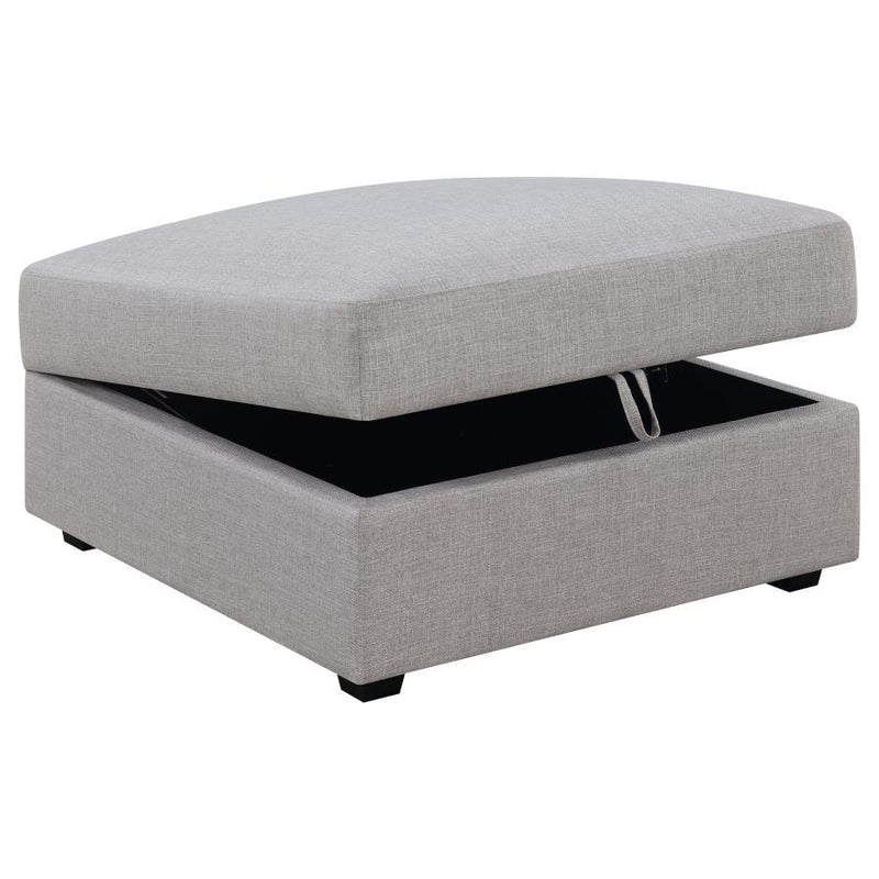 Cambria - Upholstered Square Storage Ottoman - Gray