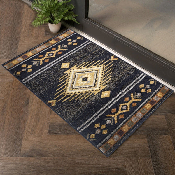 Tribes - 2' X 3' Southwest Area Rug - Black / Polyester