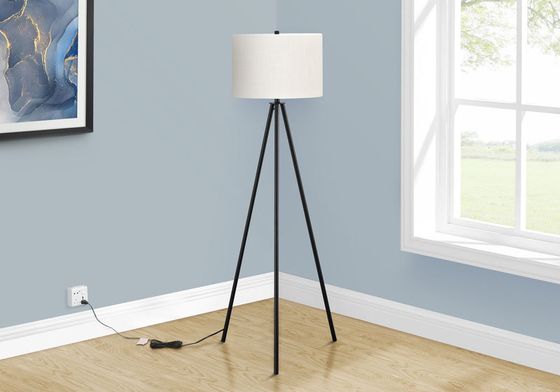 Lighting, Floor Lamp Contemporary - Black / Cream