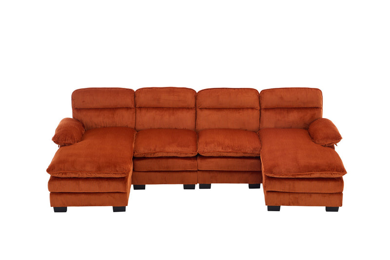 U-Shaped Profile Sofa, Including Two Single Seats And Two Chaise, Modular Sofa, Corduroy Sofa