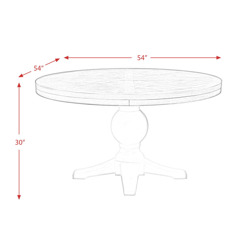 Park Creek - Round Standard Height Dining Table - Cottage White Finish