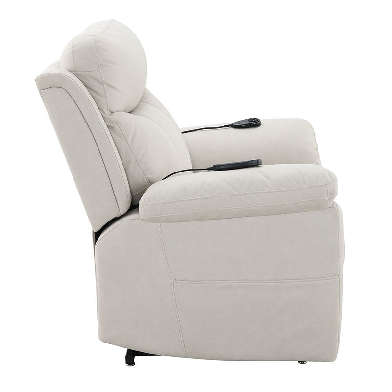 Chriki - Power Recliner With Lift & Heating & Massage - Beige Fabric