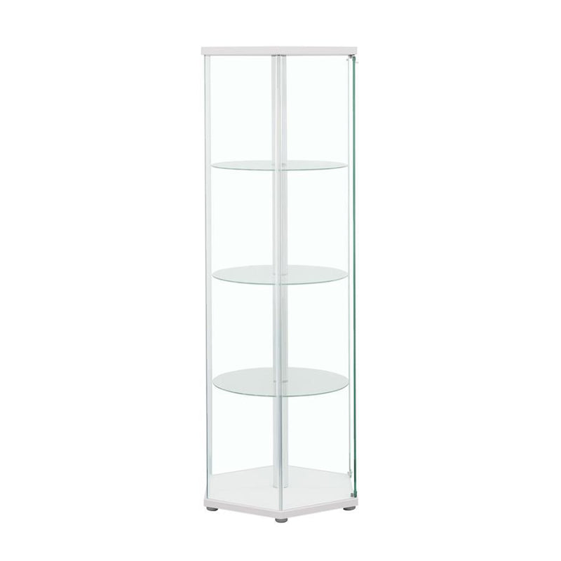 Zahavah - 4-Shelf Hexagonal Clear Glass Curio Cabinet